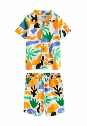 REGULAR FIT - SHORT SLEEVE SET - Träningsbyxor - ecru yellow