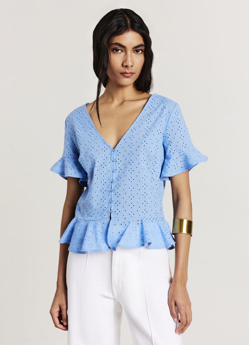 Calliope Blouse - celeste