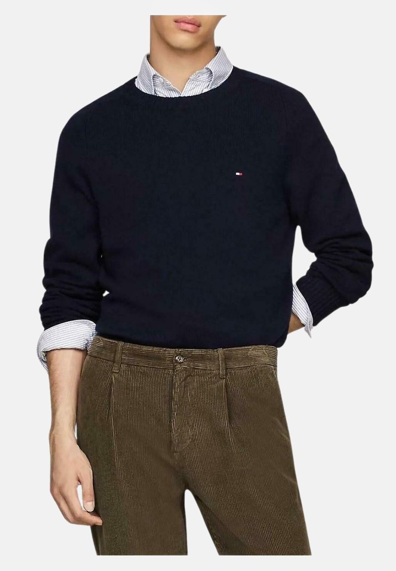 Tommy Hilfiger TOMMY HILFIGER PULLOVERS AND CARDIGANS SWEATER TOMMY HILFIGER LAMBSWOOL NAVY BLUE FOR MEN - Maglione - blue