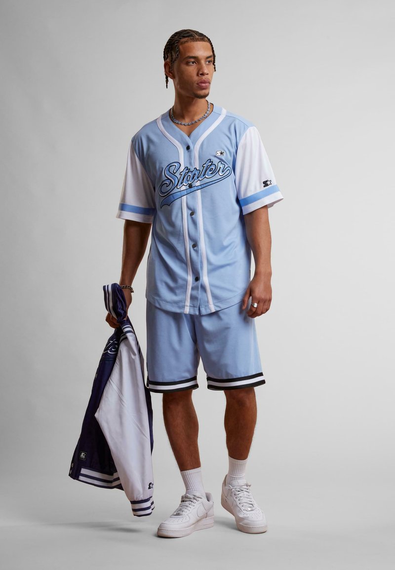 Chemise baseball bleu majestic - Vêtements