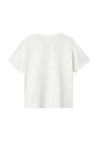Korte mouwen, T-shirt met ronde hals van zacht wit stof, met een ontspannen pasvorm en een minimalistisch ontwerp zonder zichtbare patronen of accenten.