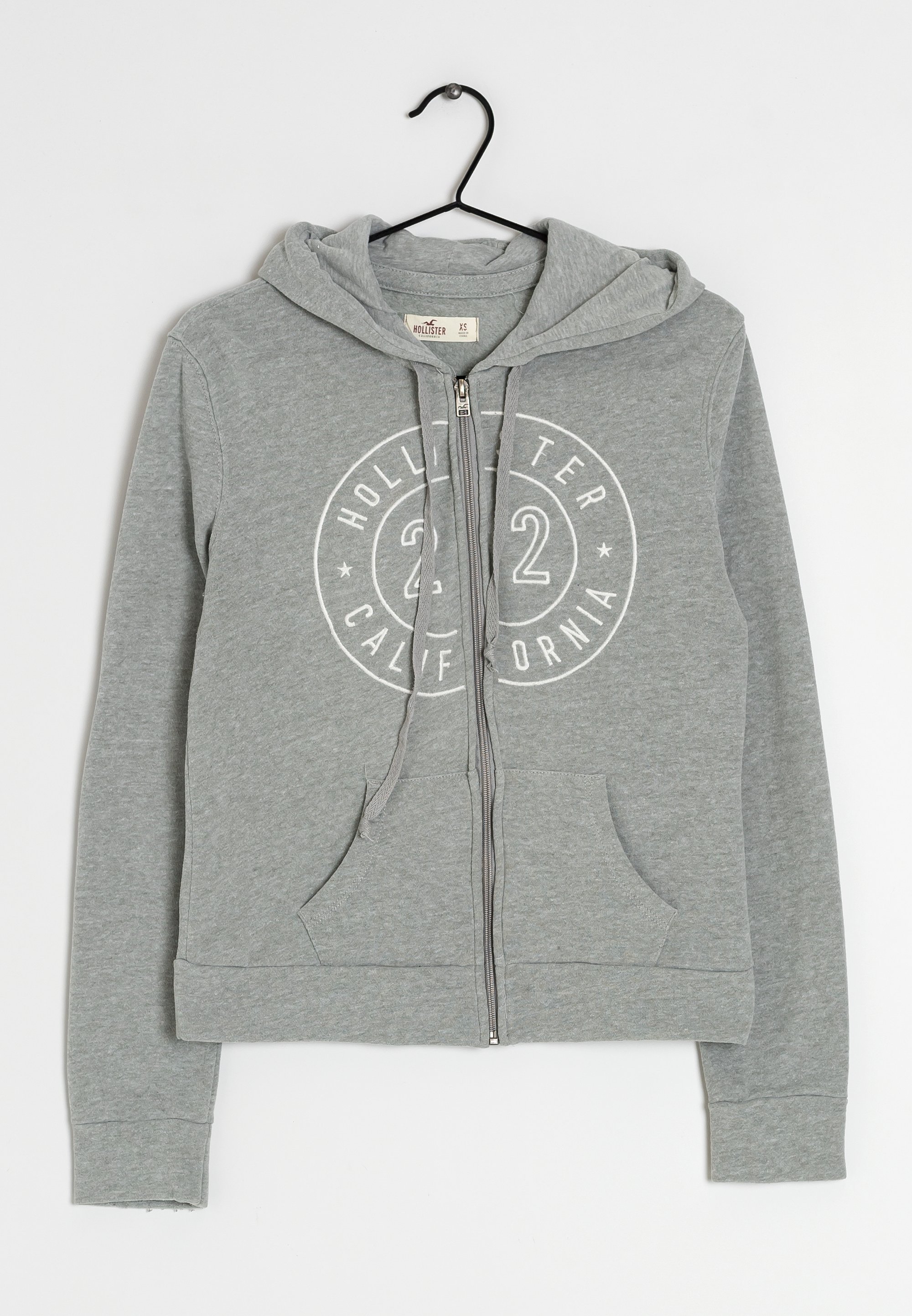 Womens Sweatshirt Asos Grey Zip Up Hoodie Oversized Zip-Through Hoodie
