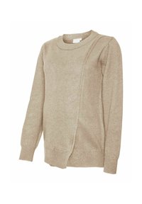 MAMALICIOUS NEW ANNE IRIS - Stickad tröja - natural melange