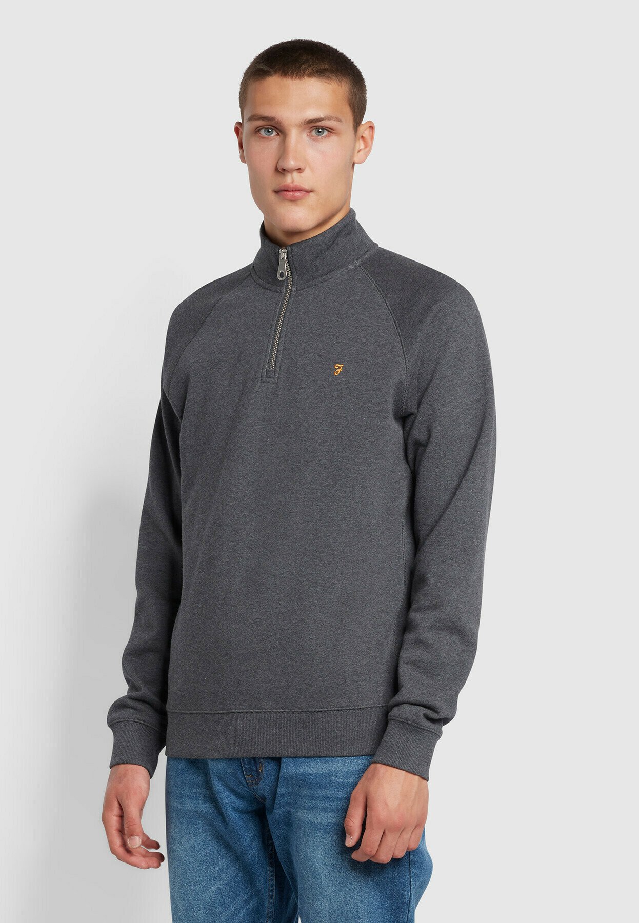 Farah JIM 1/4 ZIP - Sweatshirt - farah grey marl/gris - ZALANDO.FR