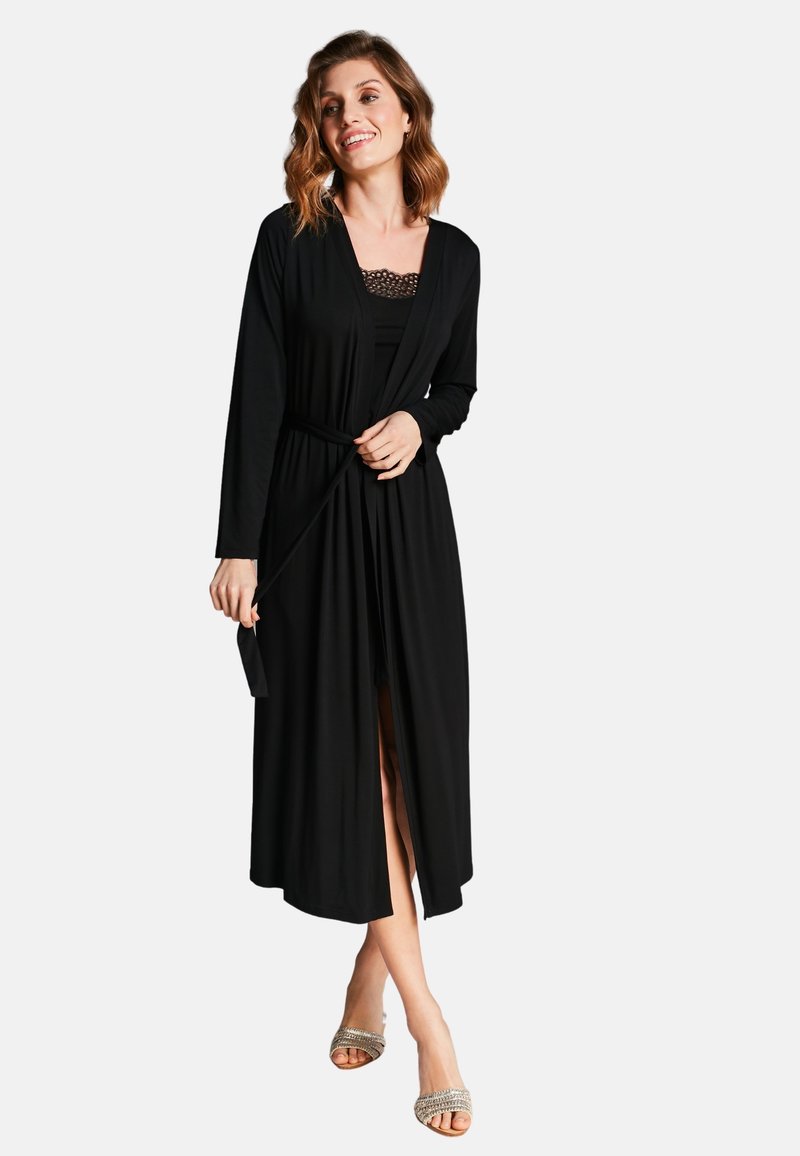 Damen Nachthemden | Oh Zuza Bademantel schwarz/anthrazit - BU23665 Damen Nachthemden | Oh Zuza Bademantel schwarz/anthrazit - BU23665