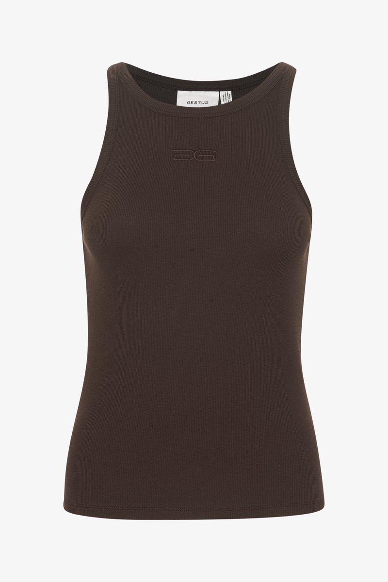 Gestuz GZDREW LOGO TANK - Débardeur - dark brown