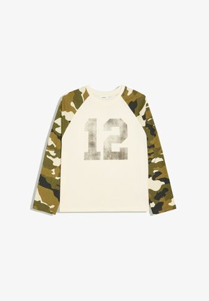 Bershka, CAMOUFLAGE PRINT RAGLAN LONG SLEEVE - T-SHIRT - Langarmshirt - beige