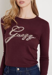 Guess FRONTLOGO STRASS - Maglione - bordeaux
