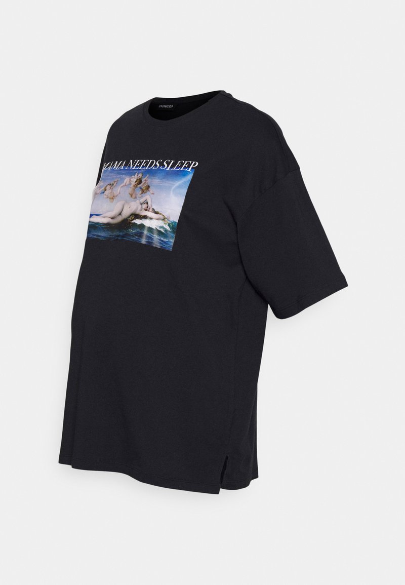 Even&Odd Maternity T-shirt estampada - black/multi-coloured