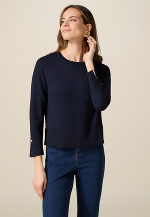 CON BOTTONI GIOIELLO - Maglione - blu