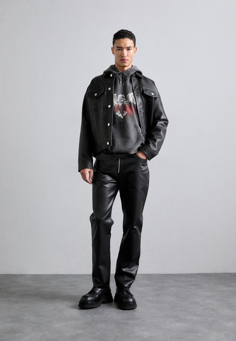 Leather Grey Hoodie And Black Jeans Outfit Ideas Black Leather