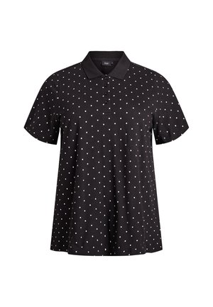 GEPUNKTETES MIT KURZEN ÄRMELN - Polo - black w white dot