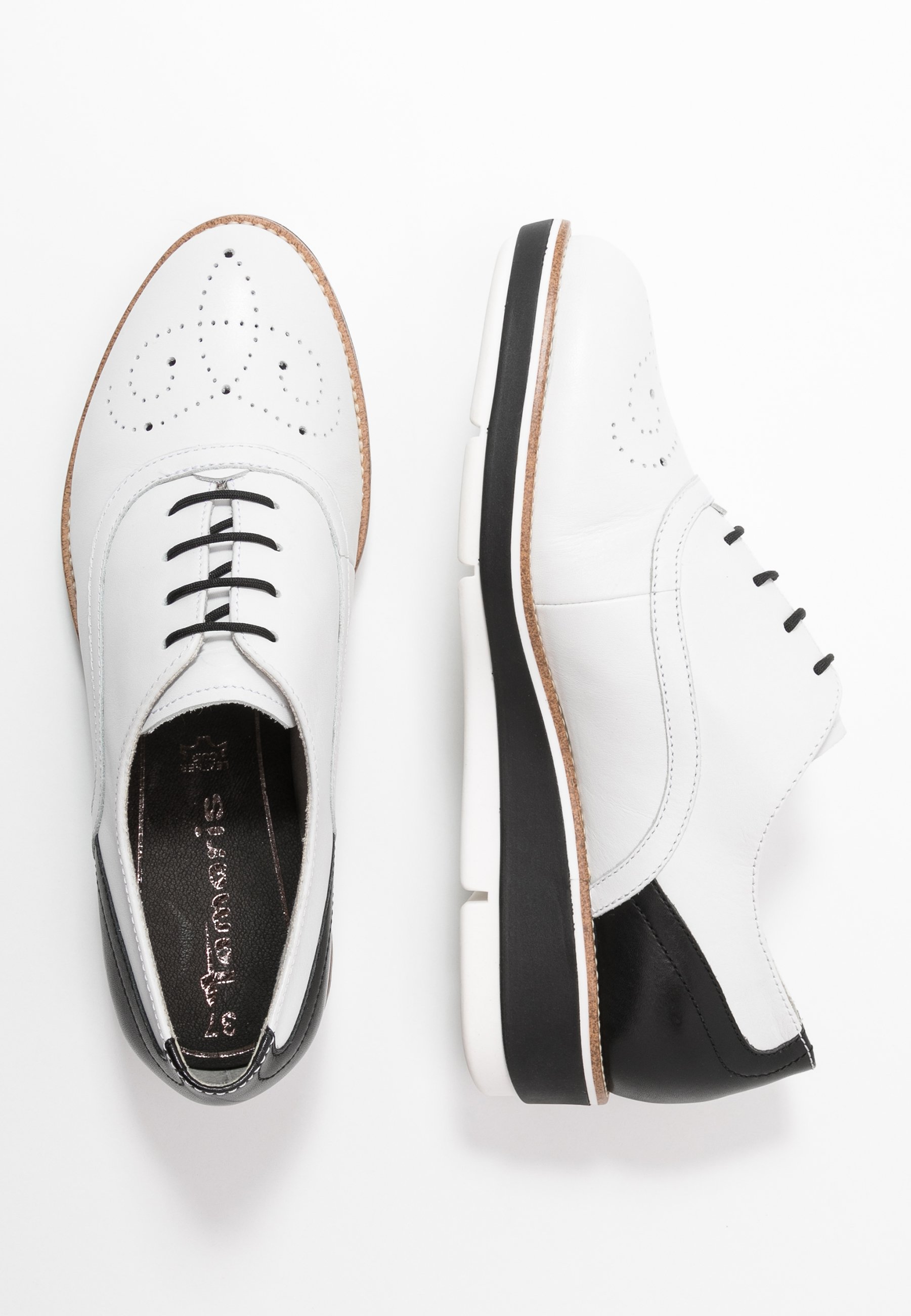 Tamaris LACE UP Casual snøresko whiteblack Zalando.no Tamaris HALBSCHUH Casual snøresko off white Zalando.no