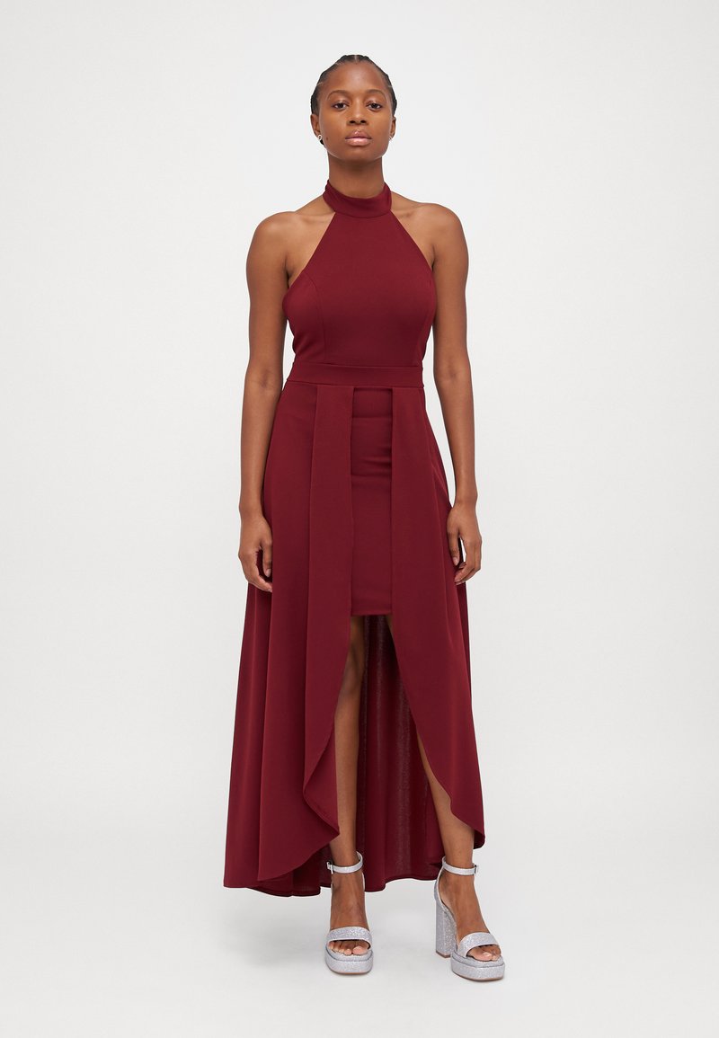 WAL G PETITE YANNY HALTER NECK - Jersey dress - cherry wine/red -  Zalando.co.uk