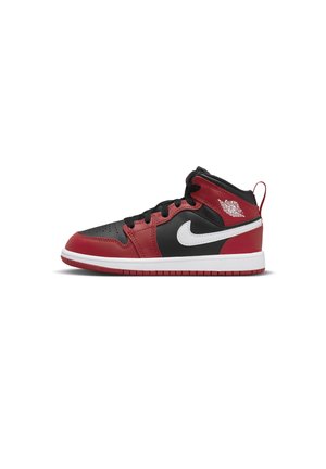 JORDAN 1 MID UNISEX - Vysoké tenisky - black gym red white