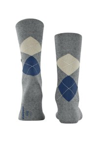 Burlington KING RAUTENMUSTER LOGOEMBLEM - Calcetines - grau blau beige