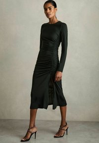 Reiss ROSIE RUCHED MIDI - Pouzdrové šaty - dark green