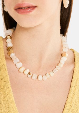 Necklace - beige beige