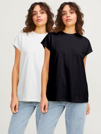 JJXX JXASTRID BOXY EVERY TEE 2 PACK - Navadna majica - bright white/black