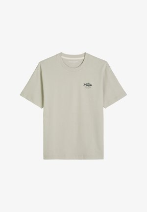 Marc O'Polo, MARC O'POLO T-SHIRT LOOSE MIT FISCH-RÜCKENPRINT - T-shirt imprimé - grey kit