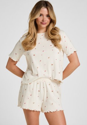 Hunkemöller, HUNKEMÖLLER PYJAMA SHORT POINTELLE - Nachtwäsche Hose - white