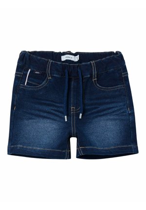 REGULAR FIT - Farkkushortsit - dark blue denim