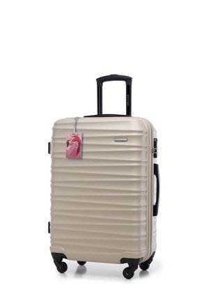 MEDIUM SUITCASE WITH LUGGAGE TAG FROM ABS - Valise à roulettes - beige