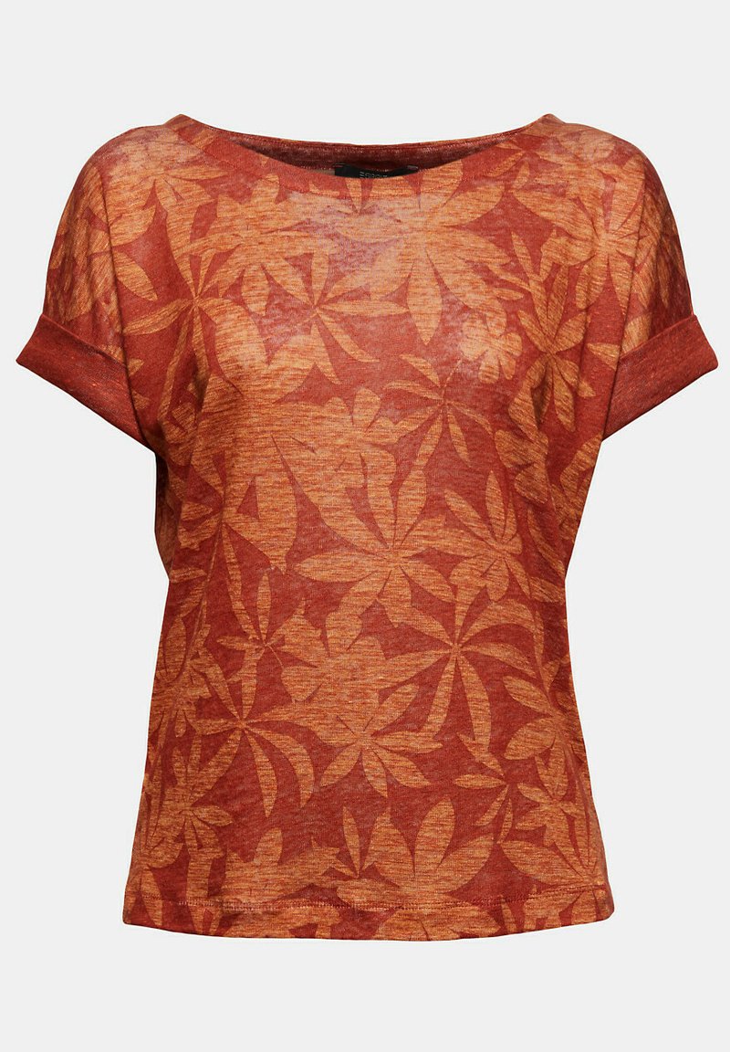 Damen T-Shirts | Esprit Collection LEAF T-Shirt print terracotta/dunkelrot - RV64969 Damen T-Shirts | Esprit Collection LEAF T-Shirt print terracotta/dunkelrot - RV64969
