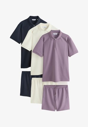 Next, REGULAR FIT - POLO AND SHORTS CO-ORD SET . 3 PACK - Trainingsbroek - mauve ecru black