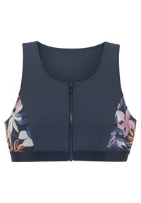 CROP - Sutien costum de baie din două piese - nachtblau bedruckt