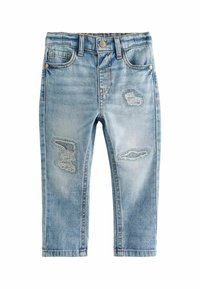 Next - DISTRESSED - Džinsi ar taisnām starām - light blue denim Miniatūras attēls 1