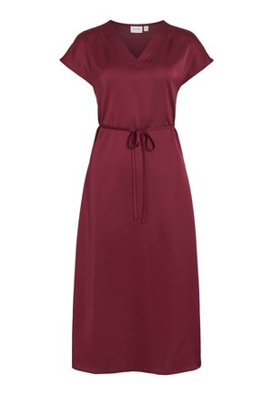 VILA, Midi VIELLETTE Short sleeved - Φόρεμα ημέρας - cabernet