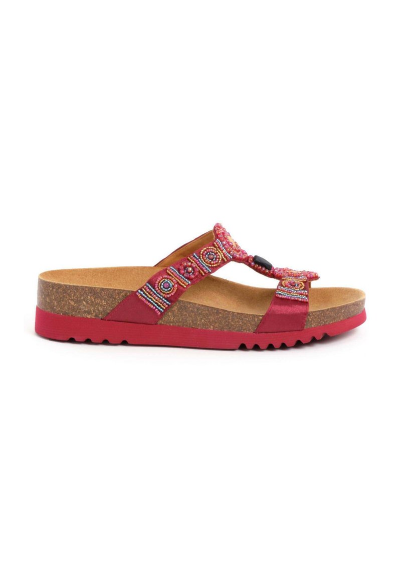 Scholl NEW BOGOTA WEDGE - Muiltjes - dk red multi