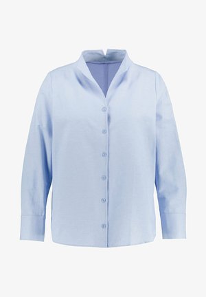 Ulla Popken OXFORD WEEFSEL KELKKARAAG LANGE MOUWEN - Overhemdblouse - lichtblauw