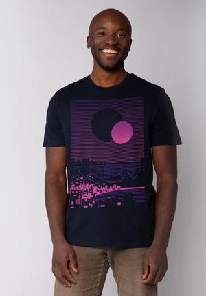 SUN AND MOON SKYLINE - T-shirt imprimé - french navy