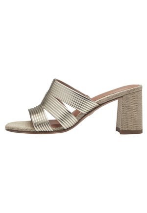 Heeled mules - light gold