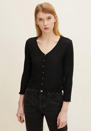 MIT KNOPFLEISTE - Vest - deep black