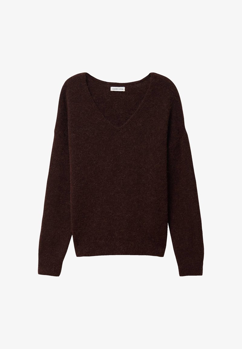 Cache Cache Pull Rouille Cache Cache PULL MIT V-AUSSCHNITT - Trui - marron foncé/donkerbruin ...