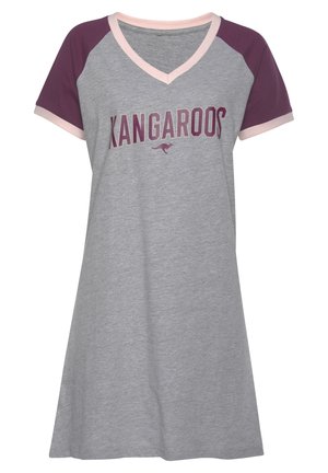 BIG - Print T-shirt - bordeaux grau meliert