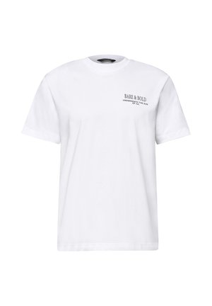 Street One MEN, T-SHIRT WITH ROUND NECK AND BACK PRINT, biały