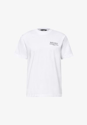 Street One MEN, T-SHIRT WITH ROUND NECK AND BACK PRINT, biały