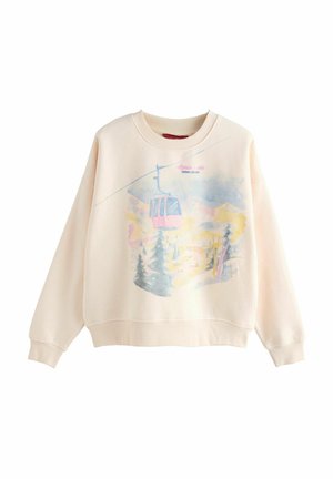 REGULAR FIT - SEASONAL CHRISTMAS GRAPHIC SKI SCENIC LONGLEEVE CREWNECK  - Bluză de molton - ecru