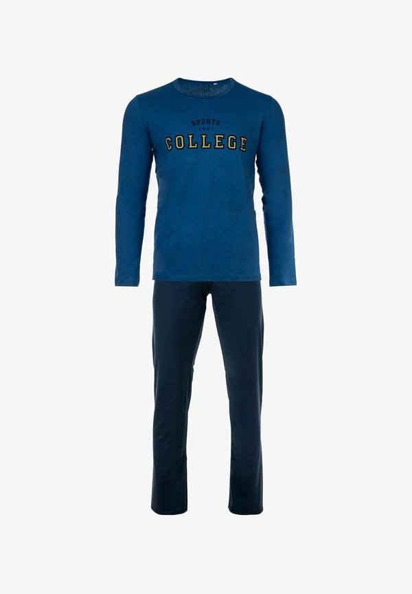 SET 2-TLG LANG BÜNDCHEN - Pyjama set - blau