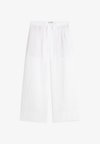 RELAXED WIDE LEG PURE LINEN TROUSERS - Παντελόνι - optic white