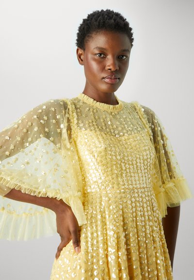 Needle & Thread RAINDROP SHORT SLEEVE ANKLE GOWN - Cocktailjurk - lemon