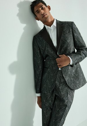 REGULAR FIT TEXTURED PRINT TUXEDO  - Giacca elegante - black