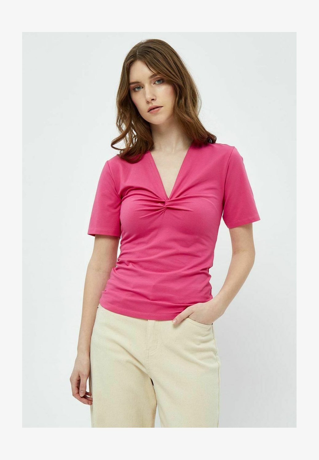 Maglietta Basic Donna Maniche Corte In Cotone – Top Aderente Slim Fit, Tinta Unica, Casual Chic, Vestibilità Petite