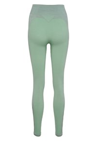 Hummel LCLEA SEAMLESS MID WAIST  - Tights - chinois geen silt green mel