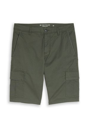TOM TAILOR, Shorts - khaki mini geometric print