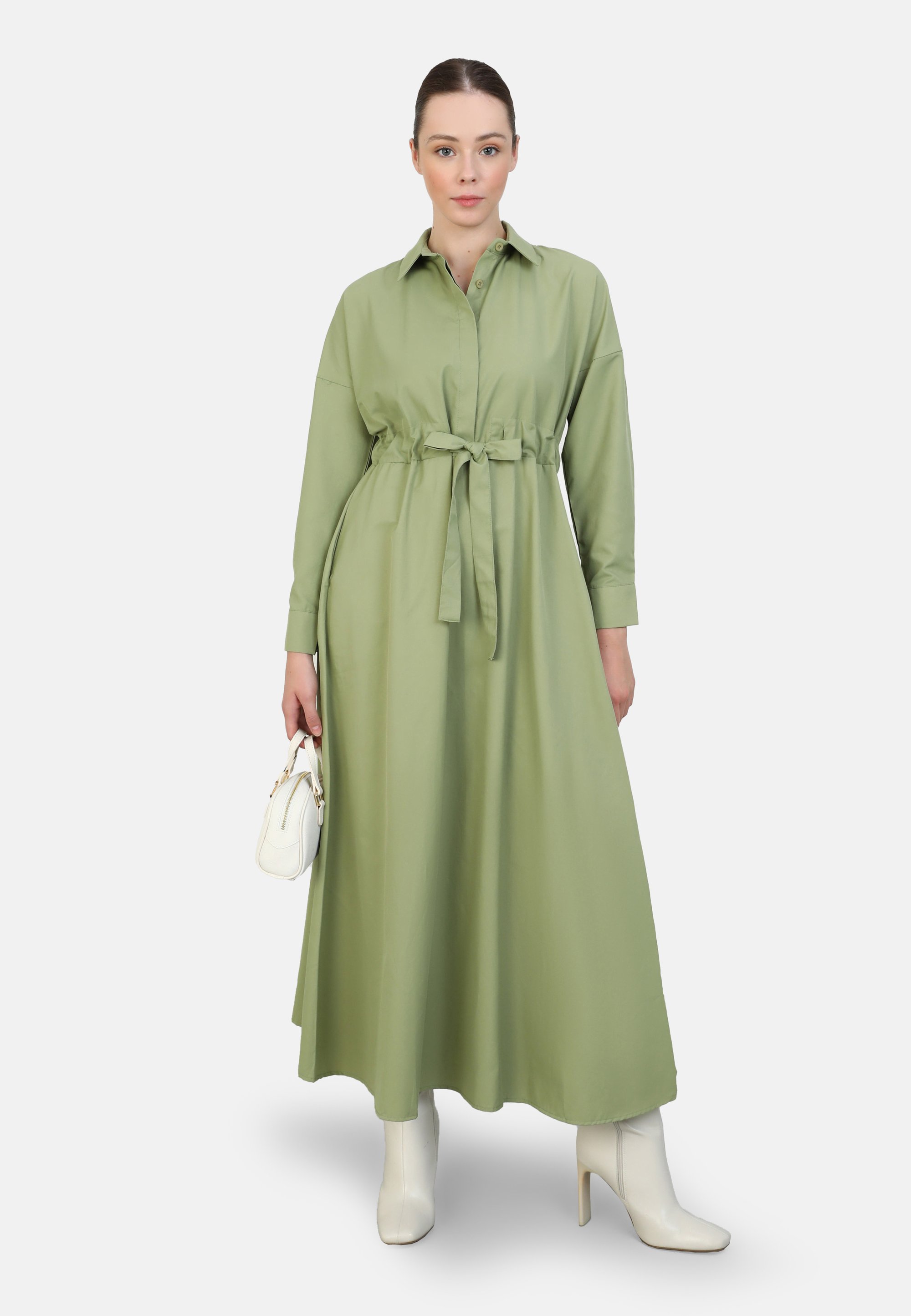 modanisa shirt dress Refka by modanisa Side Slit Button Down Shirt Dress for Women